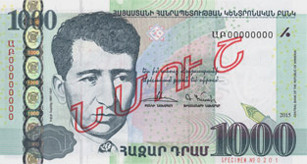 Armenian Dram – 1000 AMD obverse