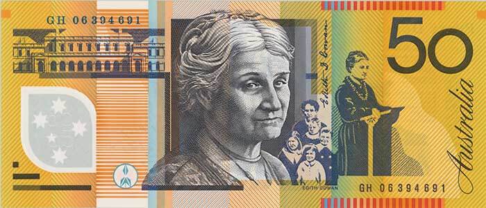 Гръб на банкнота от 50 австралийски долара