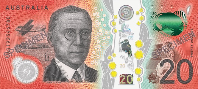 Гръб на новата банкнота от 20 австралийски долара