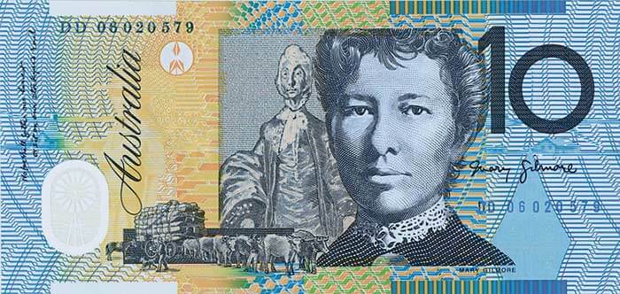 Гръб на банкнота от 10 австралийски долара