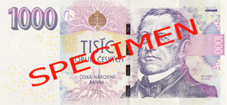 Лице на банкнота от 1000 чешки крони