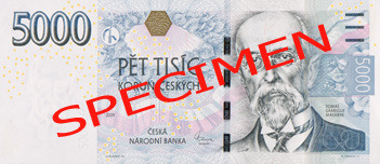 Лице на банкнота от 5000 чешки крони