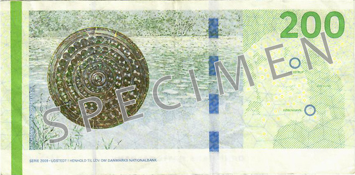Reverse of banknote 200 Danish krone