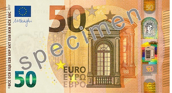 Лице на нова серия банкнота от 50 евро