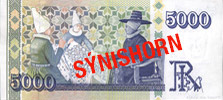Reverse of banknote 5000 Iceland krone