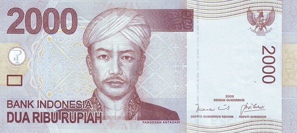 Obverse of banknote 2000 Indonesian rupiah 2009