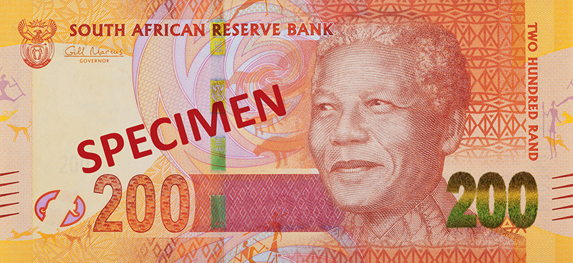 Obverse of banknote 200 South African rand