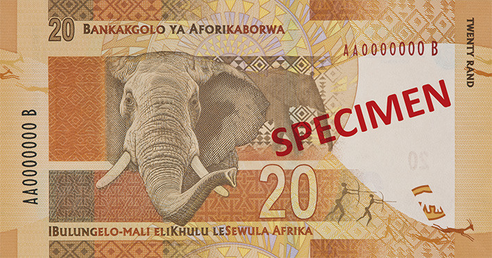 Лице на банкнота от 20 Южноафрикански ранда
