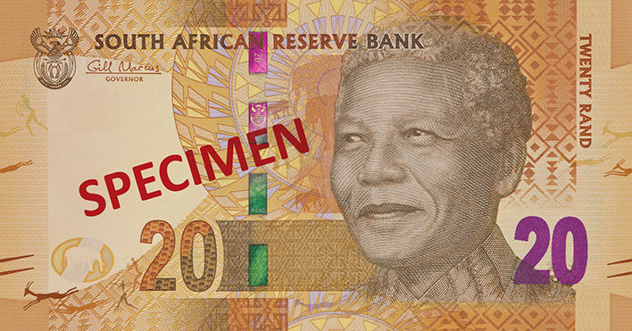 Гръб на банкнота от 20 Южноафрикански ранда