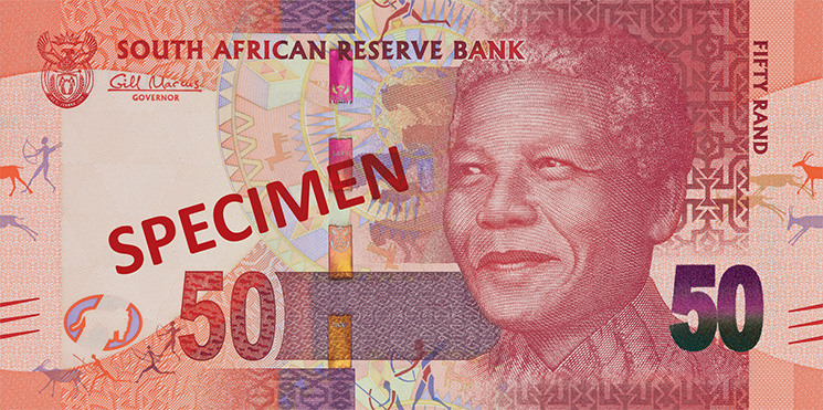 Гръб на банкнота от 50 Южноафрикански ранда